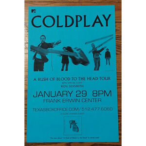 COLDPLAY - 2003 A Rush of Blood to the Head Tour Poster Handbill 11x17" RARE